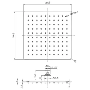 Obrazek Deszczownica Square Slim 20x20 cm