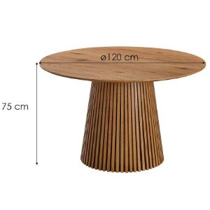 Obrazek Stół Z Lamelami Metz 120x120 Dąb