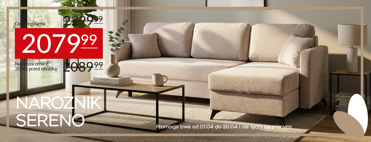 Narożnik Sereno z dwoma pojemnikami w kolorze beżowym