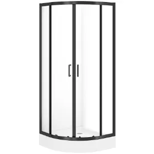 Obrazek Kabina półokrągła Brasco 80x80x190 black S168-003