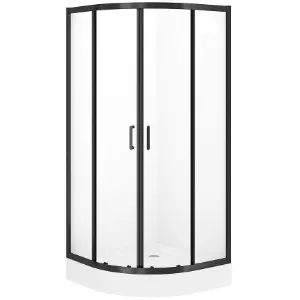 Obrazek Kabina półokrągła Brasco 90x90x190 black S168-004