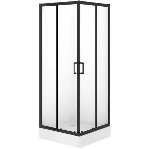 Obrazek Kabina kwadratowa Brasco 80x80x190 black S168-007