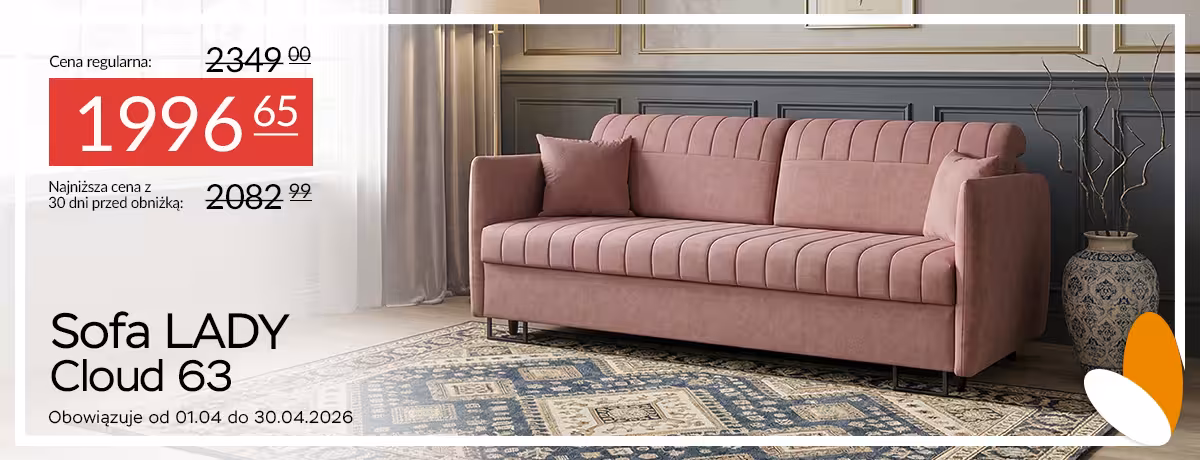 Sofa Lady w kolorze różowym