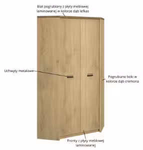 Obrazek Szafa dwudrzwiowa narożna Denzel