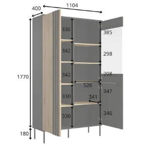 Obrazek Witryna 2D Rimini 01 czarny/artisan