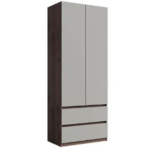 Obrazek Szafa Madison 2D2SZ 22 szary/orzech elegant