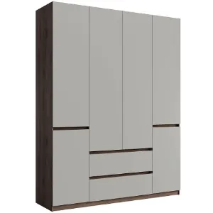 Obrazek Szafa Madison 6D 2SZ 46 szary/orzech elegant