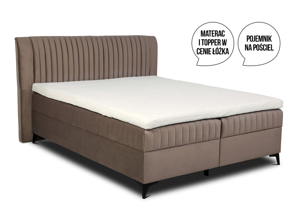 Łóżko kontynentalne Diuna 160x200 beż