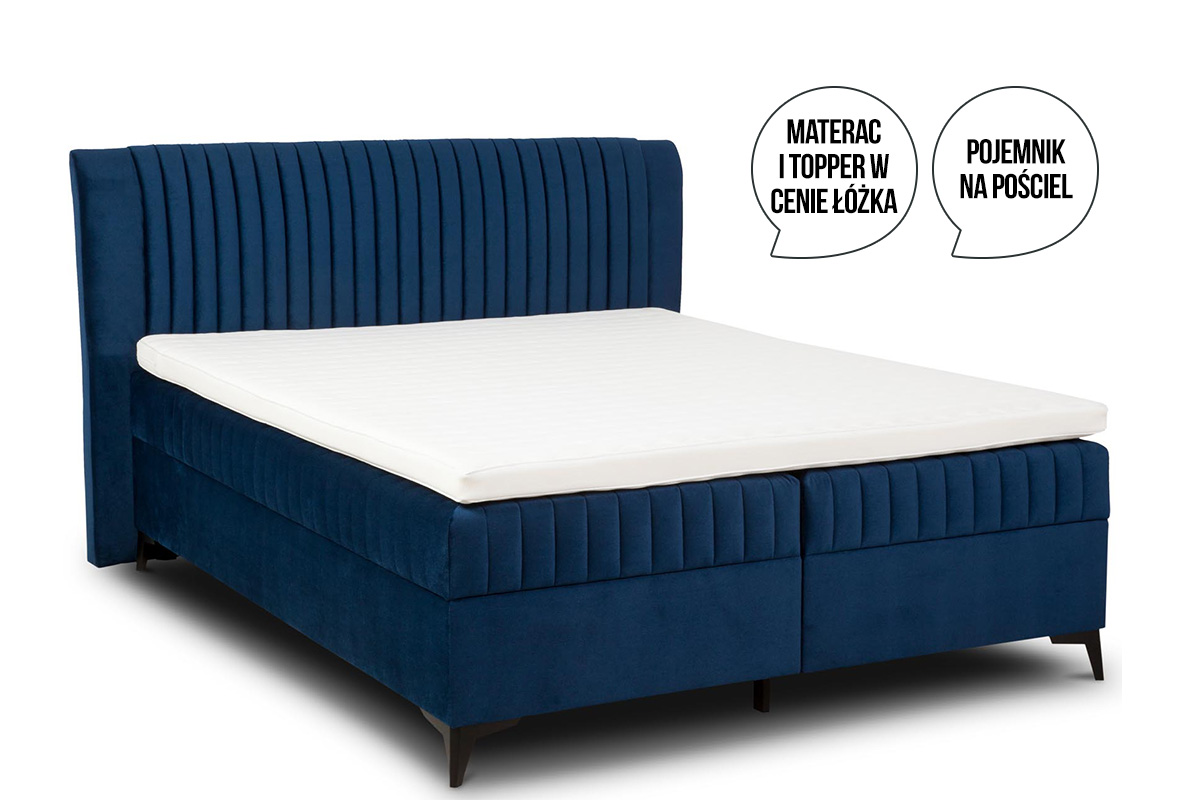 Łóżko kontynentalne Diuna 160 granaowe