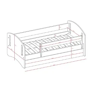 Obrazek Łóżko dziecięce Classic 2+M Mix Szary 80x160