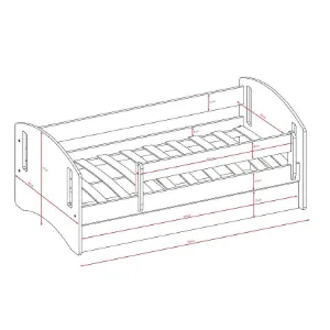 Obrazek Łóżko dziecięce Classic 2+M Różowy 80x180