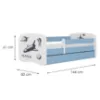 Obrazek Łóżko dziecięce Babydreams+SZ+M niebieski 70x140 Nasa