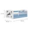 Obrazek Łóżko dziecięce Babydreams+SZ+M niebieski 80x160 Nasa