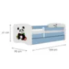 Obrazek Łóżko dziecięce Babydreams+SZ+M niebieski 80x160 panda 2