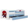 Obrazek Łóżko dziecięce Babydreams+SZ+M niebieski 80x160 Spider-man