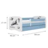 Obrazek Łóżko dziecięce Babydreams+SZ+M niebieski 80x180 Nasa