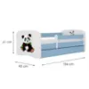 Obrazek Łóżko dziecięce Babydreams+SZ+M niebieski 80x180 panda 2