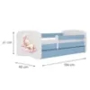 Obrazek Łóżko dziecięce Babydreams+SZ+M niebieski 80x180 sen