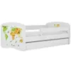 Obrazek Łóżko dziecięce Babydreams+SZ+M biały 70x140 mapa