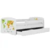 Obrazek Łóżko dziecięce Babydreams+SZ+M biały 70x140 mapa