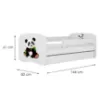 Obrazek Łóżko dziecięce Babydreams+SZ+M biały 70x140 panda 2