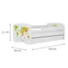 Obrazek Łóżko dziecięce Babydreams+SZ+M biały 80x160 mapa
