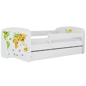 Obrazek Łóżko dziecięce Babydreams+SZ+M biały 80x180 mapa
