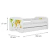 Obrazek Łóżko dziecięce Babydreams+SZ+M biały 80x180 mapa
