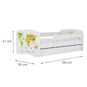 Obrazek Łóżko dziecięce Babydreams+SZ+M biały 80x180 mapa