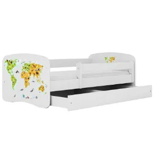 Obrazek Łóżko dziecięce Babydreams+SZ+M biały 80x180 mapa