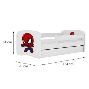 Obrazek Łóżko dziecięce Babydreams+SZ+M biały 80x180 Spider-man