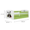 Obrazek Łóżko dziecięce Babydreams+SZ+M zielony 70x140 panda 2
