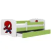Obrazek Łóżko dziecięce Babydreams+SZ+M zielony 70x140 Spider-man