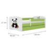 Obrazek Łóżko dziecięce Babydreams+SZ+M zielony 80x160 panda 2
