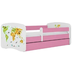 Obrazek Łóżko dziecięce Babydreams+SZ+M różowy 70x140 mapa