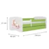 Obrazek Łóżko dziecięce Babydreams+SZ+M zielony 80x160 sen