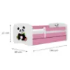 Obrazek Łóżko dziecięce Babydreams+SZ+M różowy 70x140 panda 2
