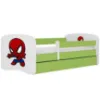 Obrazek Łóżko dziecięce Babydreams+SZ+M zielony 80x160 Spider-man