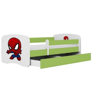 Obrazek Łóżko dziecięce Babydreams+SZ+M zielony 80x160 Spider-man