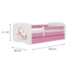 Obrazek Łóżko dziecięce Babydreams+SZ+M różowy 70x140 sen