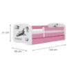 Obrazek Łóżko dziecięce Babydreams+SZ+M różowy 80x160 Nasa