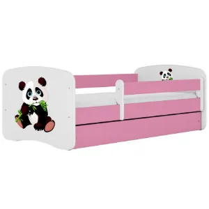 Obrazek Łóżko dziecięce Babydreams+SZ+M różowy 80x160 panda 2
