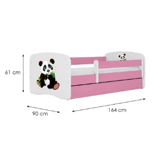 Obrazek Łóżko dziecięce Babydreams+SZ+M różowy 80x160 panda 2