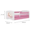 Obrazek Łóżko dziecięce Babydreams+SZ+M różowy 80x160 sen