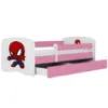 Obrazek Łóżko dziecięce Babydreams+SZ+M różowy 80x160 Spider-man