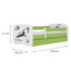 Obrazek Łóżko dziecięce Babydreams+SZ+M zielony 80x180 Nasa