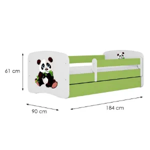Obrazek Łóżko dziecięce Babydreams+SZ+M zielony 80x180 panda 2