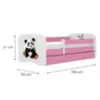 Obrazek Łóżko dziecięce Babydreams+SZ+M różowy 80x180 panda 2