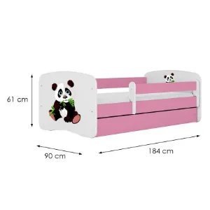 Obrazek Łóżko dziecięce Babydreams+SZ+M różowy 80x180 panda 2
