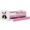 Obrazek Łóżko dziecięce Babydreams+SZ+M różowy 80x180 panda 2